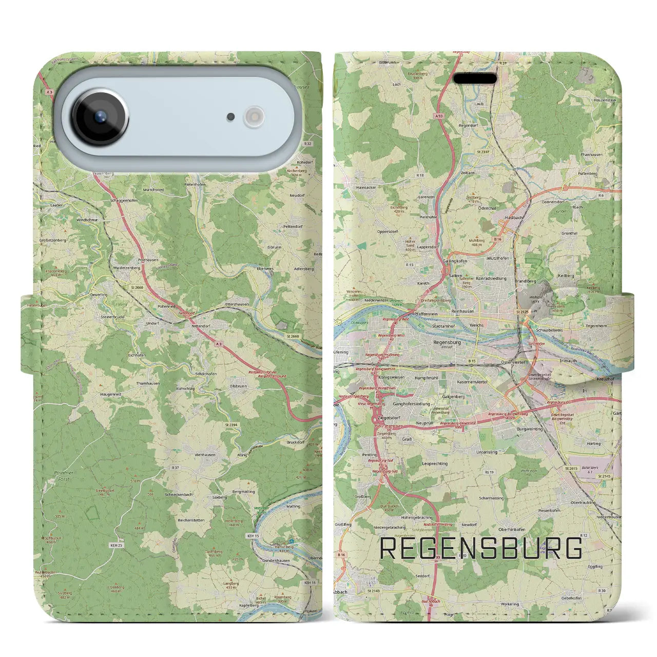 【レーゲンスブルク(ドイツ)】地図柄iPhoneケース(手帳タイプ)