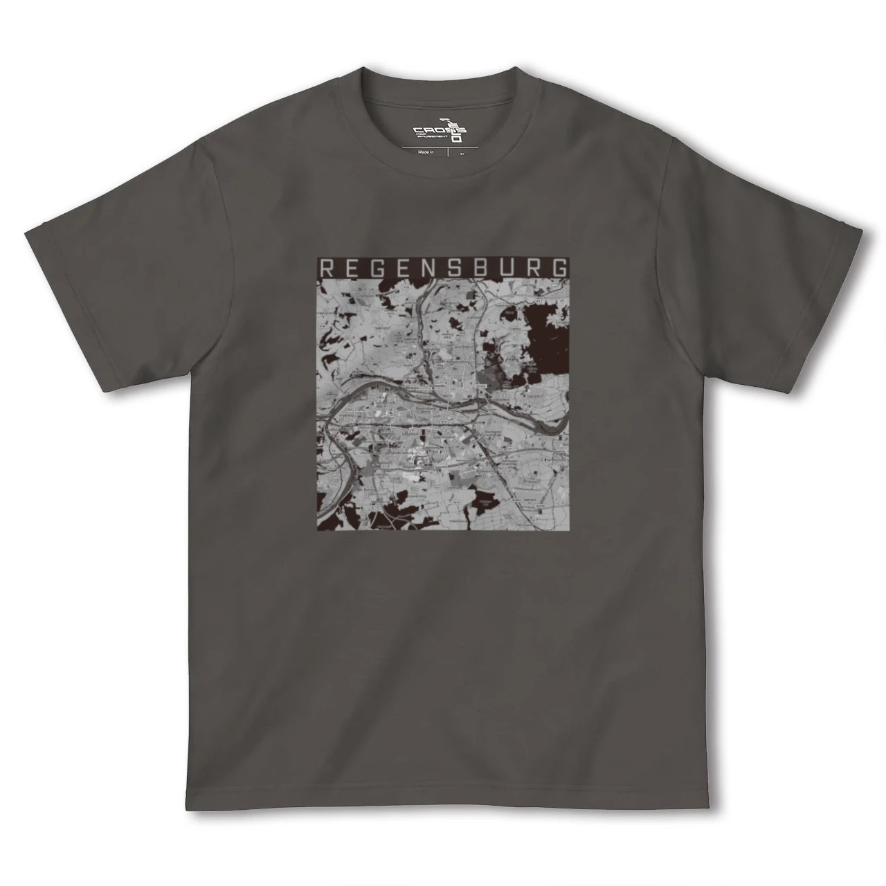 【レーゲンスブルク(ドイツ)】地図柄ヘビーウェイトTシャツ