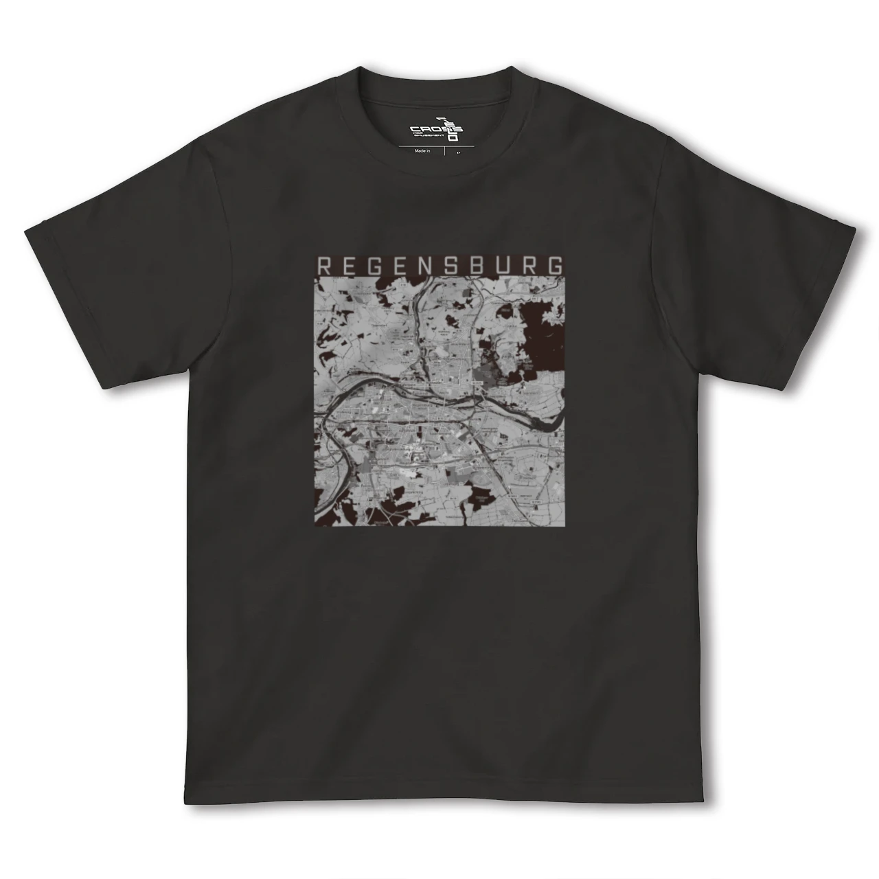 【レーゲンスブルク(ドイツ)】地図柄ヘビーウェイトTシャツ