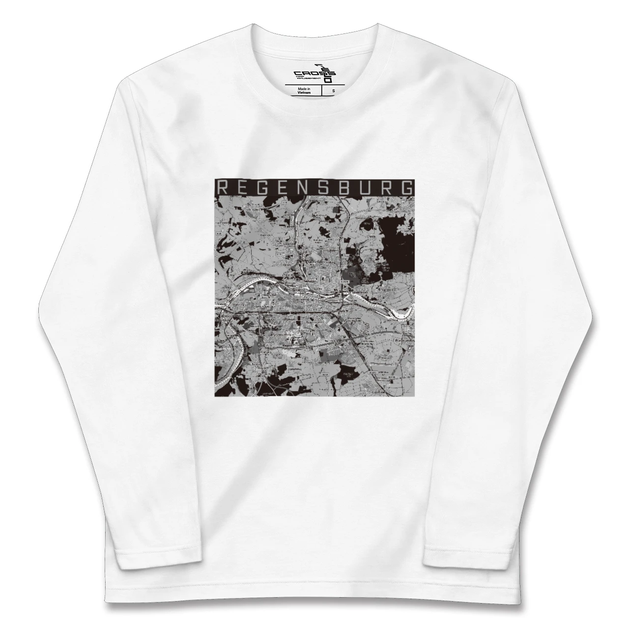 【レーゲンスブルク(ドイツ)】地図柄ロングスリーブTシャツ