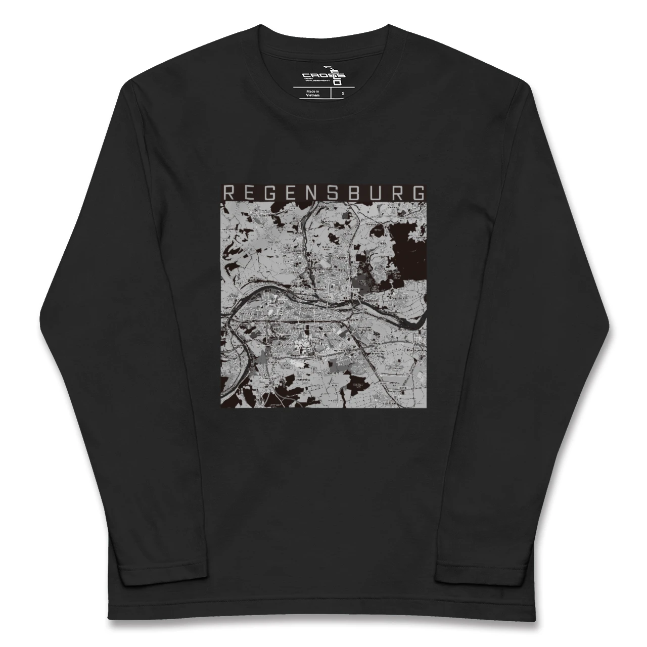【レーゲンスブルク(ドイツ)】地図柄ロングスリーブTシャツ