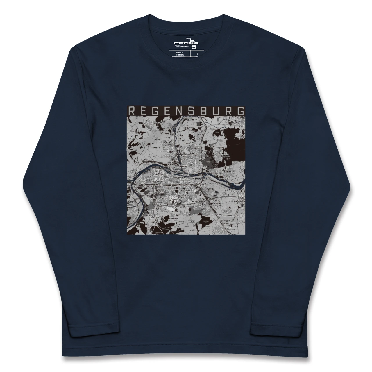 【レーゲンスブルク(ドイツ)】地図柄ロングスリーブTシャツ