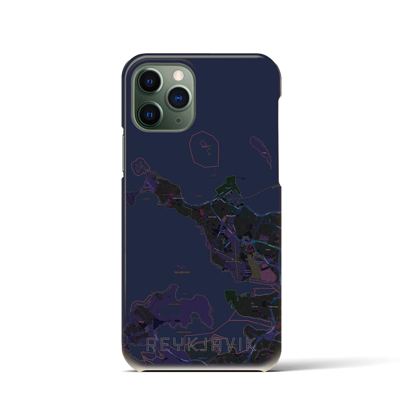 【レイキャヴィーク(アイスランド)】地図柄iPhoneケース(バックカバータイプ)