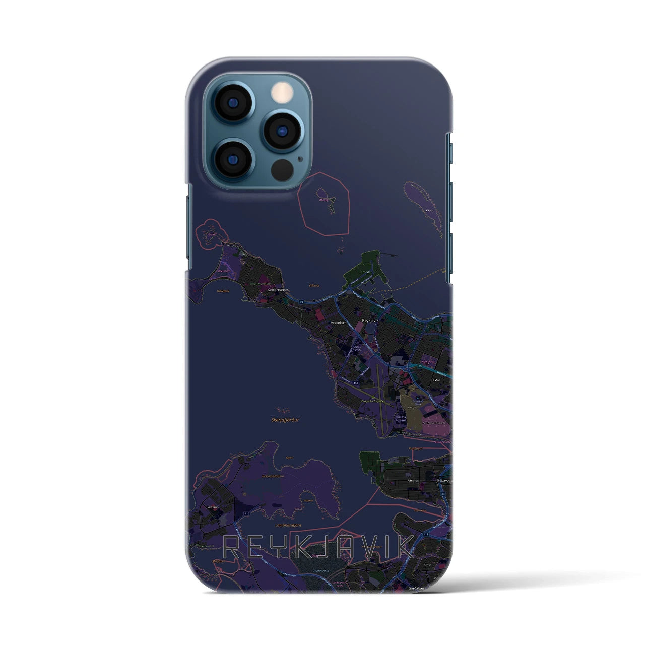 【レイキャヴィーク(アイスランド)】地図柄iPhoneケース(バックカバータイプ)