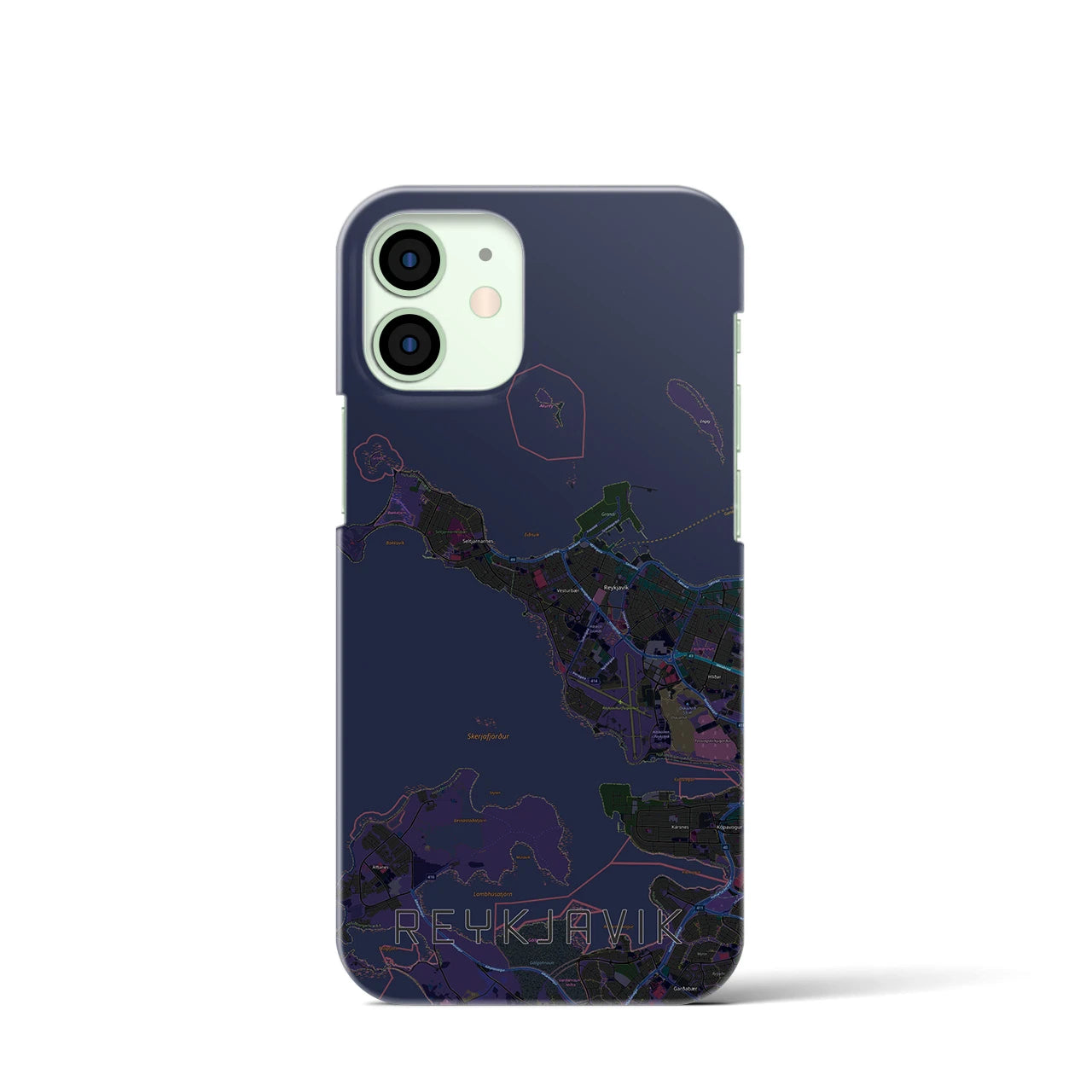 【レイキャヴィーク(アイスランド)】地図柄iPhoneケース(バックカバータイプ)