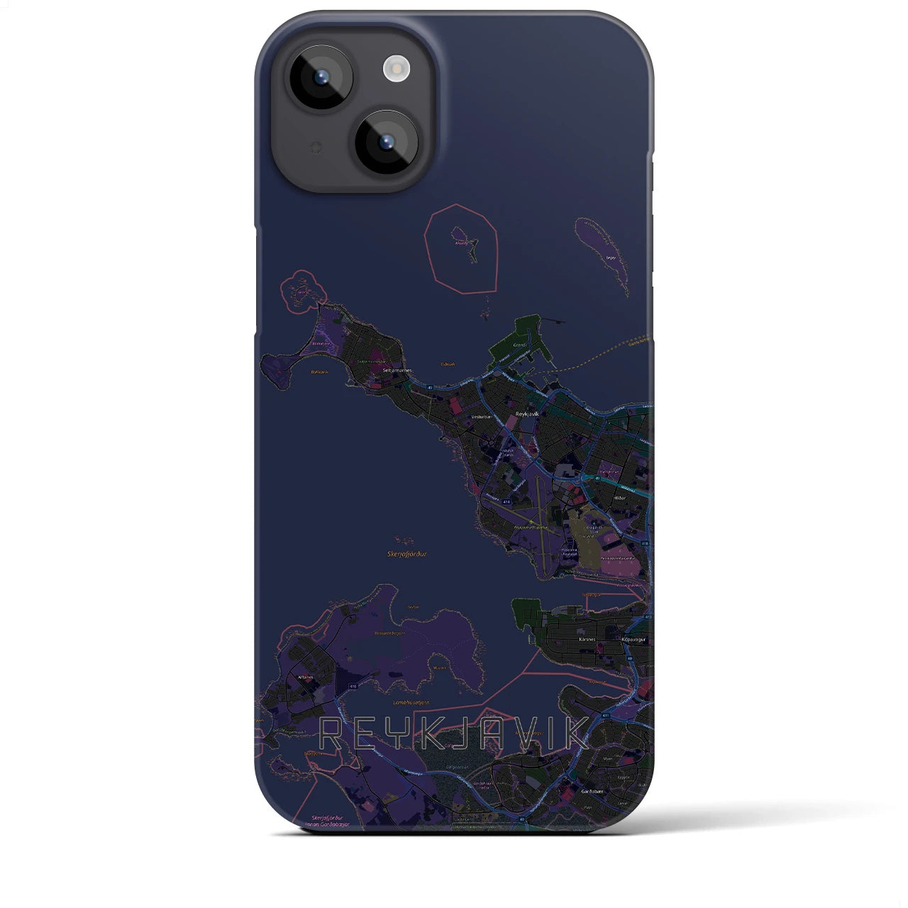 【レイキャヴィーク(アイスランド)】地図柄iPhoneケース(バックカバータイプ)