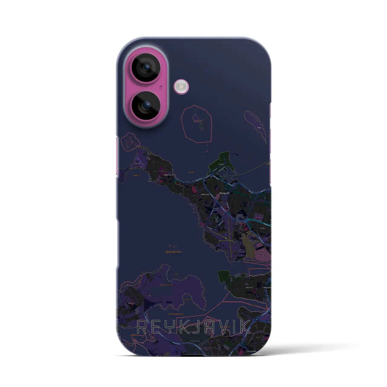 【レイキャヴィーク(アイスランド)】地図柄iPhoneケース(バックカバータイプ)