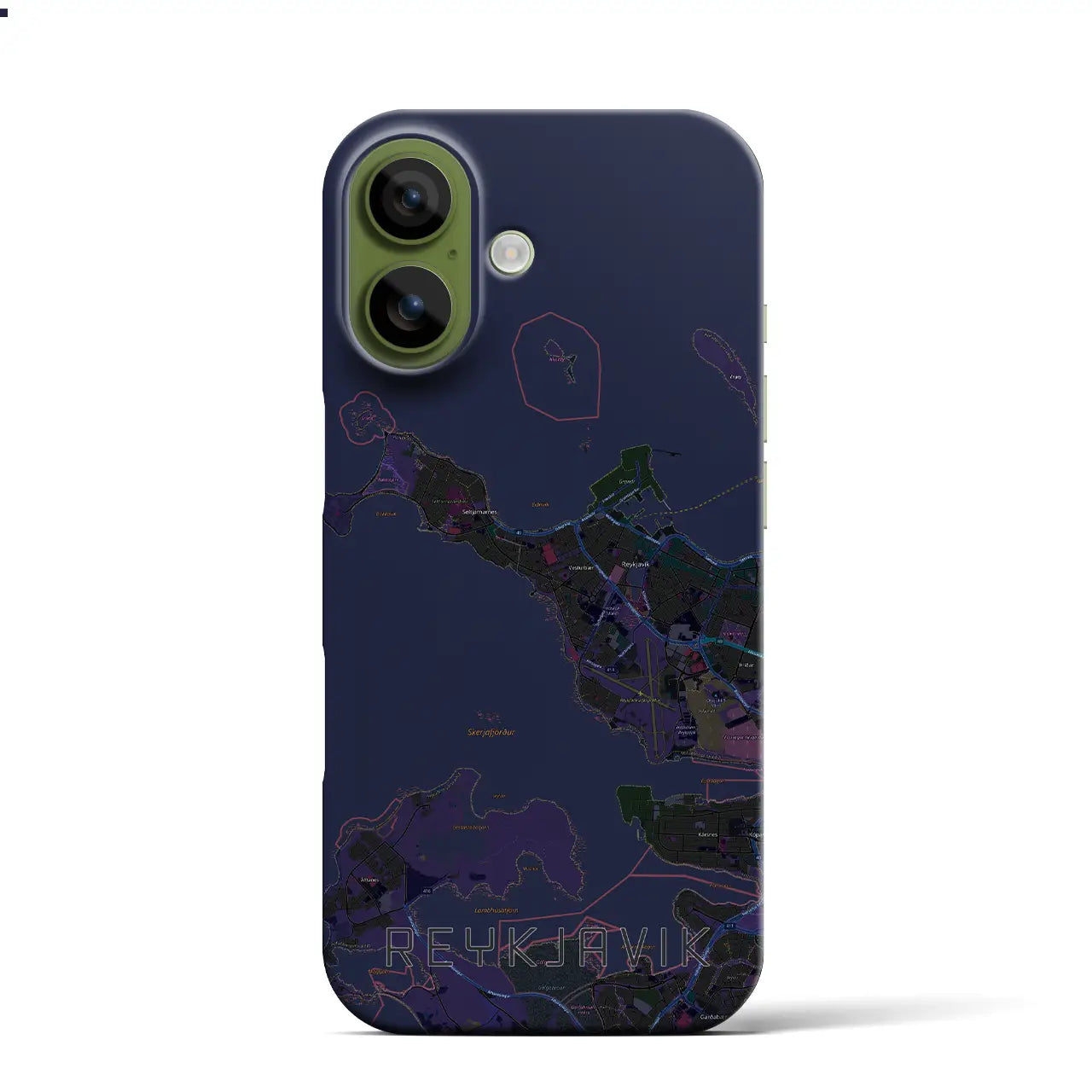 【レイキャヴィーク(アイスランド)】地図柄iPhoneケース(バックカバータイプ)