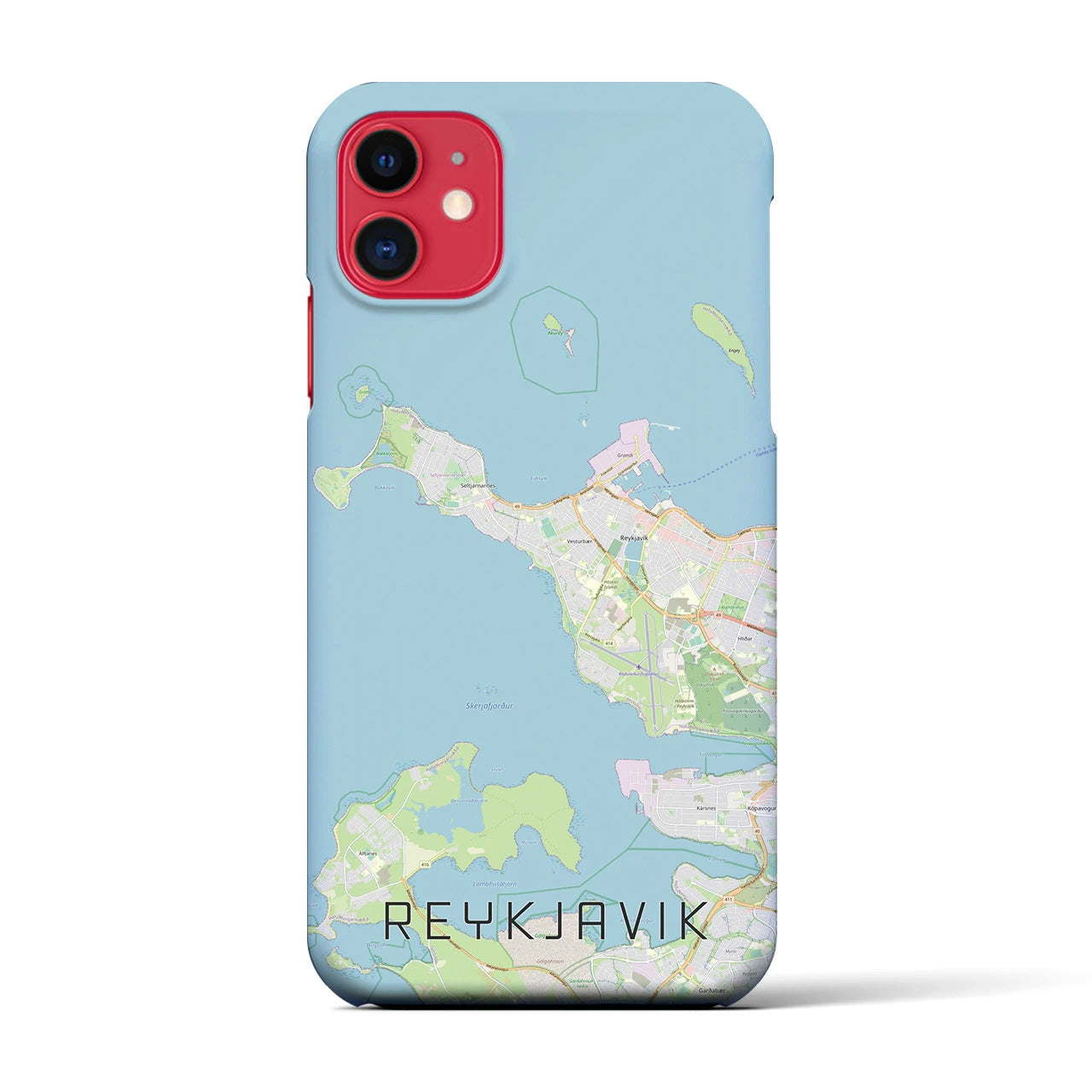 【レイキャヴィーク(アイスランド)】地図柄iPhoneケース(バックカバータイプ)