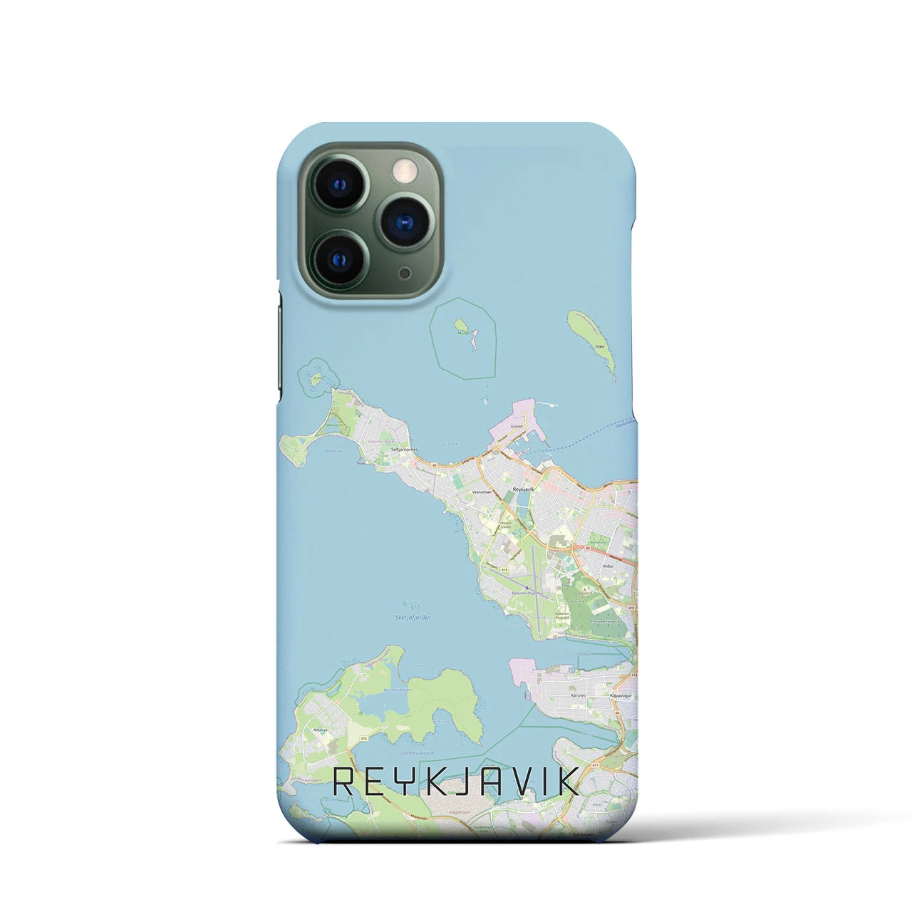 【レイキャヴィーク(アイスランド)】地図柄iPhoneケース(バックカバータイプ)