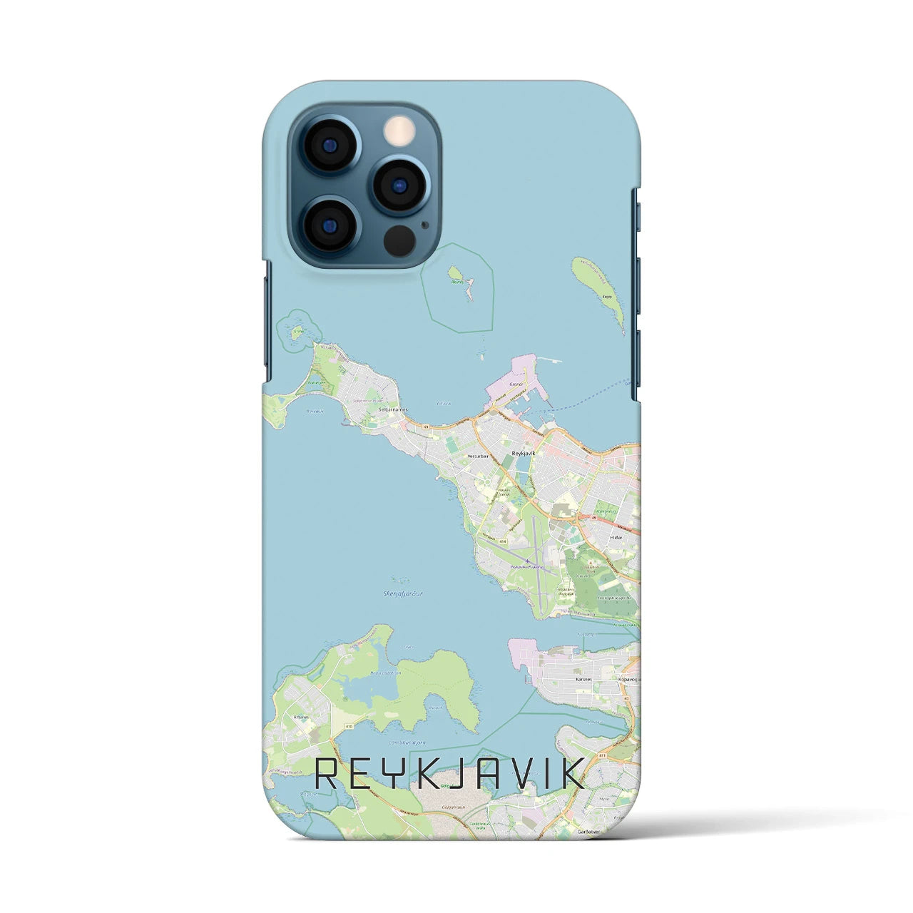 【レイキャヴィーク(アイスランド)】地図柄iPhoneケース(バックカバータイプ)