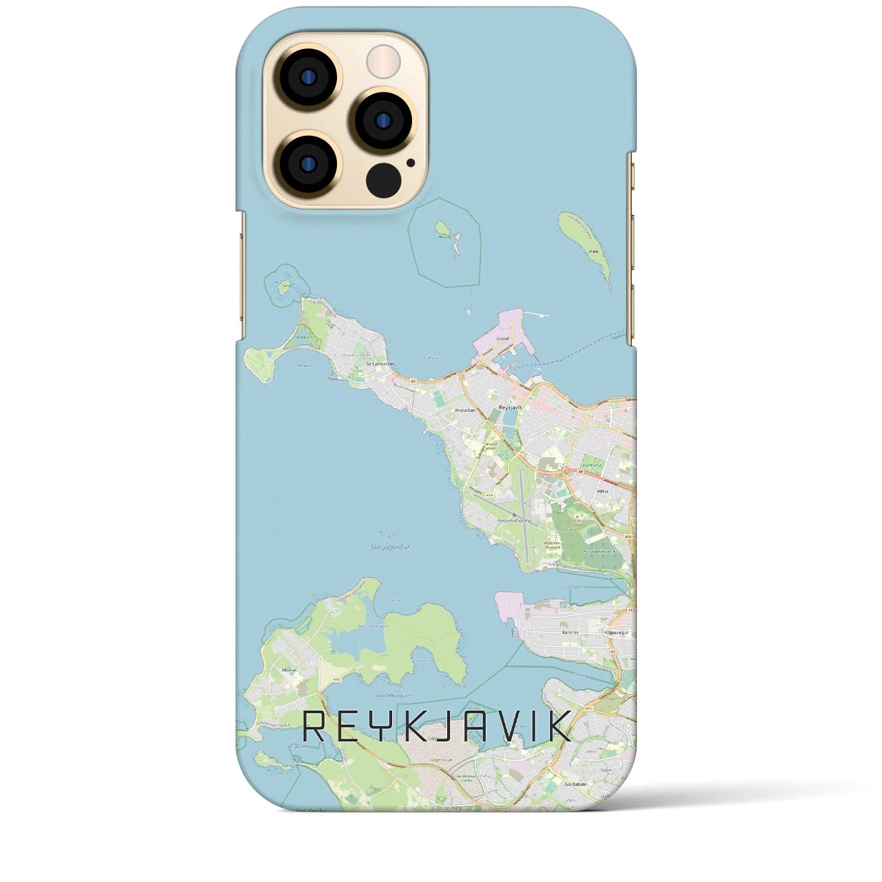 【レイキャヴィーク(アイスランド)】地図柄iPhoneケース(バックカバータイプ)