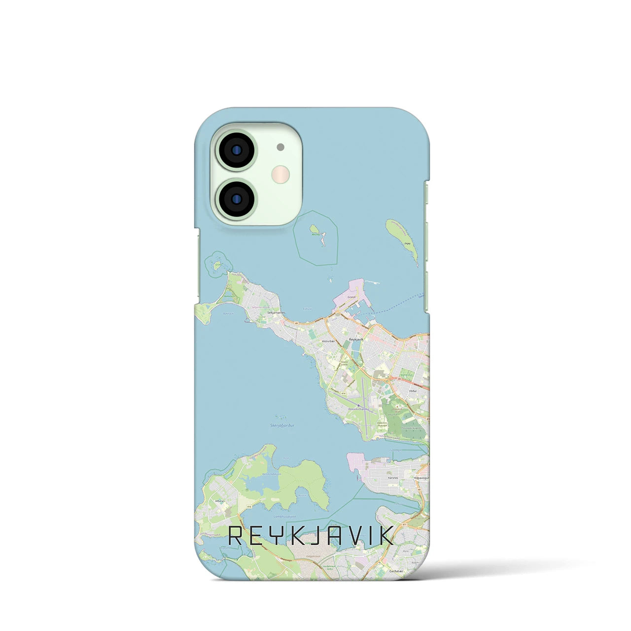 【レイキャヴィーク(アイスランド)】地図柄iPhoneケース(バックカバータイプ)