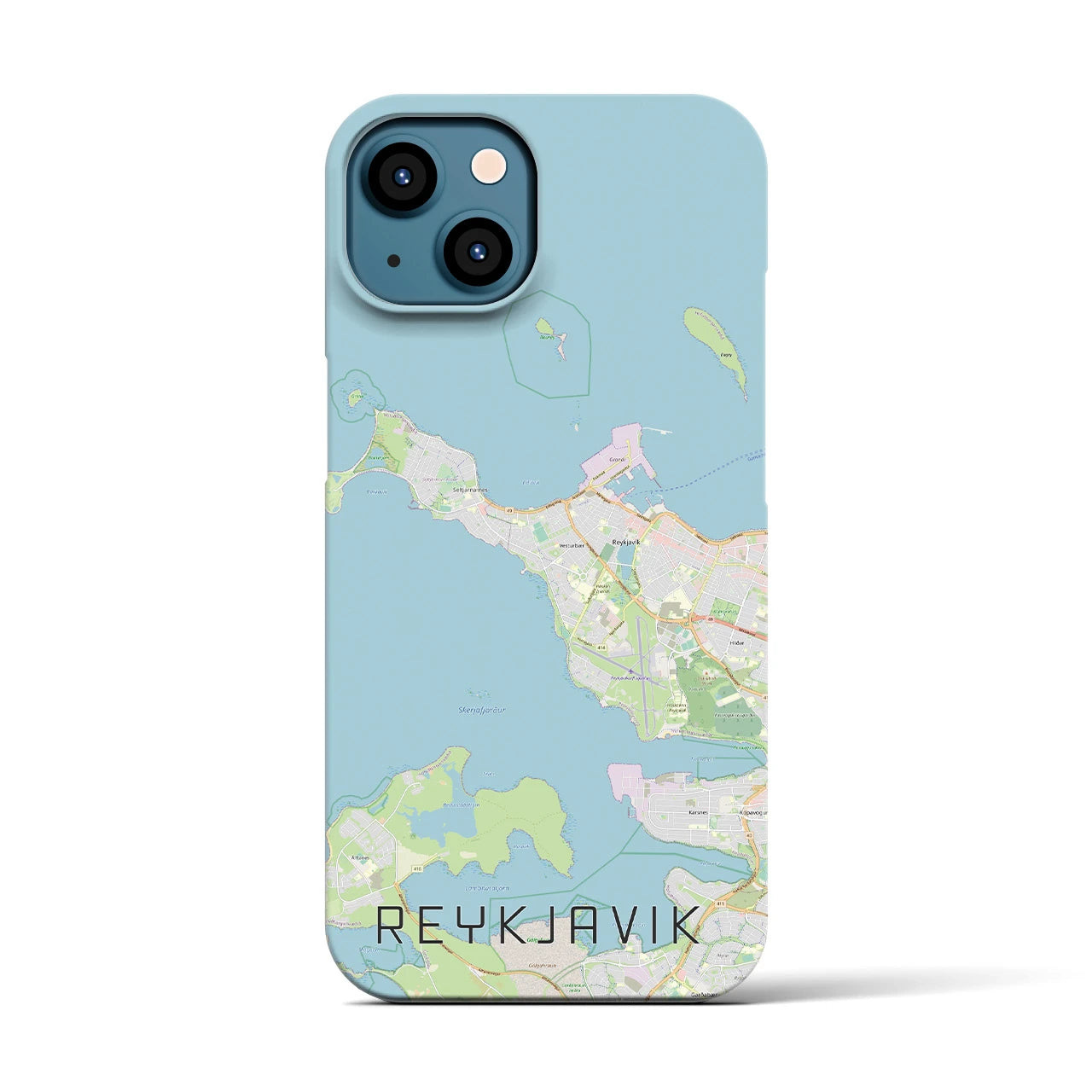 【レイキャヴィーク(アイスランド)】地図柄iPhoneケース(バックカバータイプ)