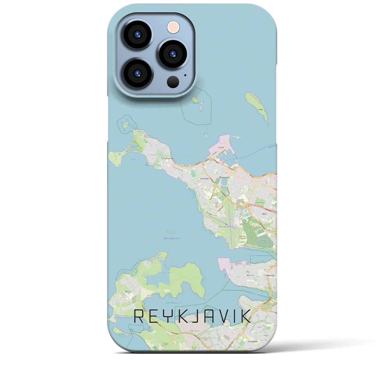 【レイキャヴィーク(アイスランド)】地図柄iPhoneケース(バックカバータイプ)