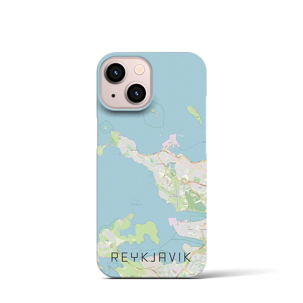 【レイキャヴィーク(アイスランド)】地図柄iPhoneケース(バックカバータイプ)