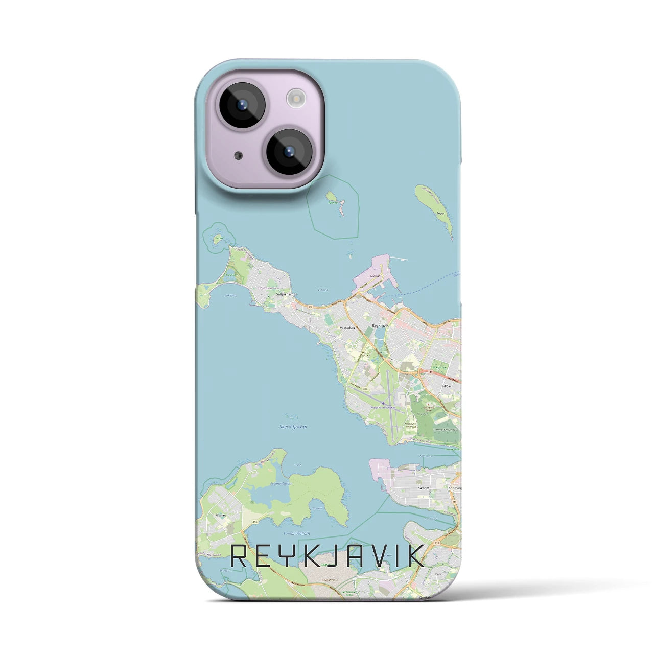 【レイキャヴィーク(アイスランド)】地図柄iPhoneケース(バックカバータイプ)