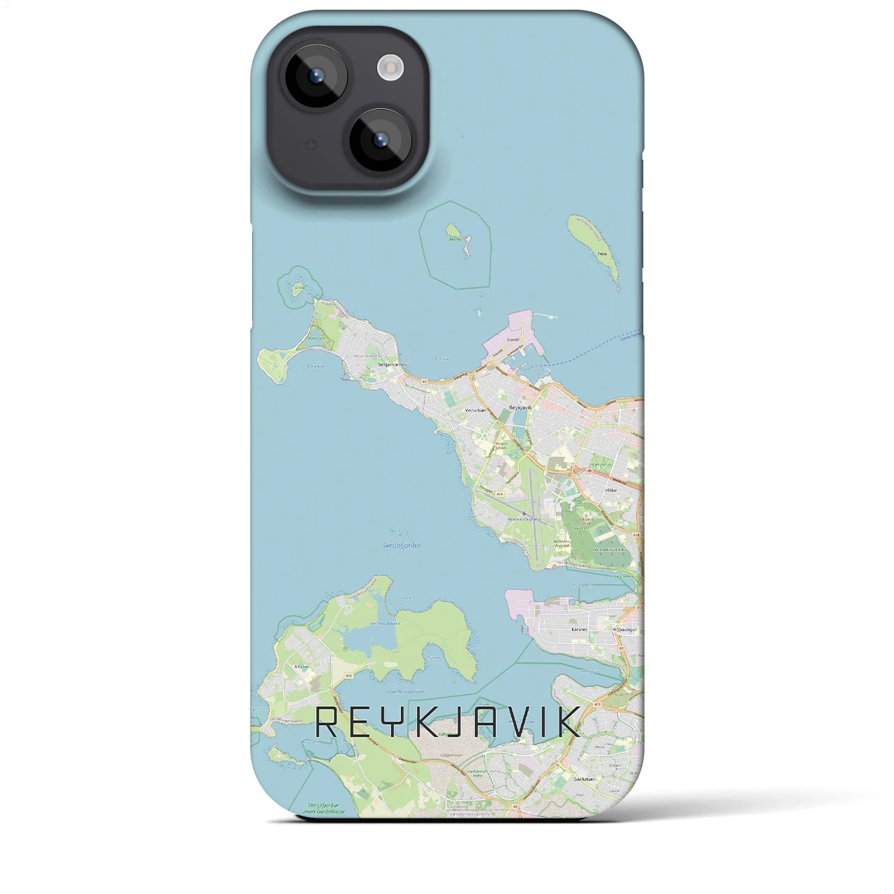 【レイキャヴィーク(アイスランド)】地図柄iPhoneケース(バックカバータイプ)