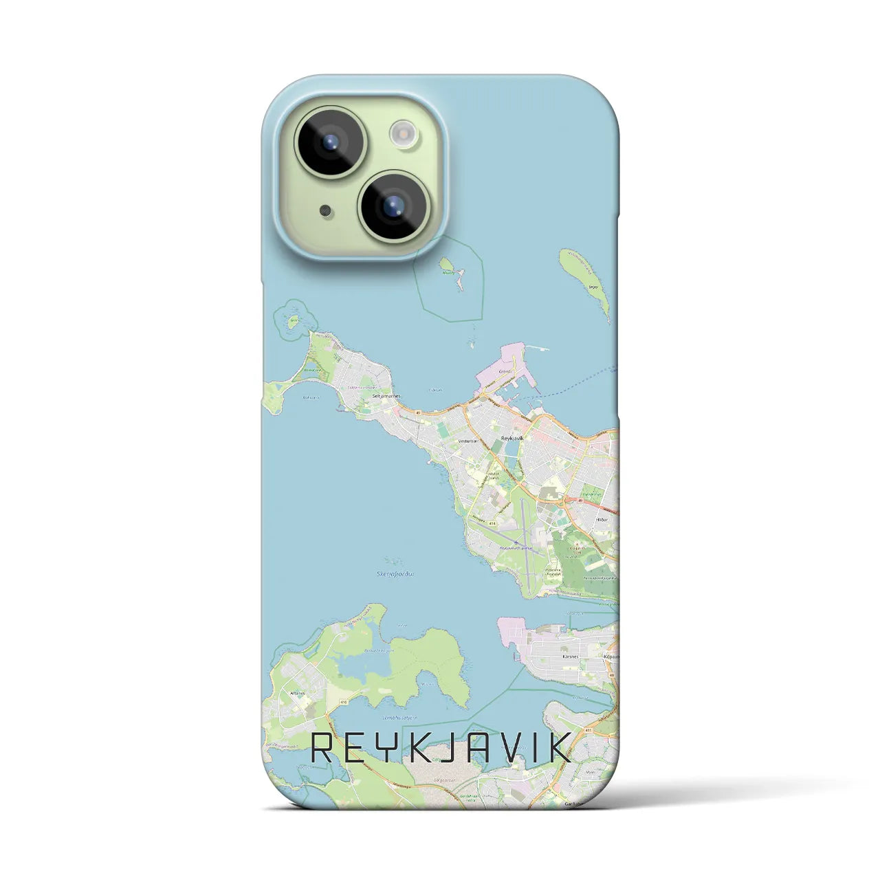 【レイキャヴィーク(アイスランド)】地図柄iPhoneケース(バックカバータイプ)