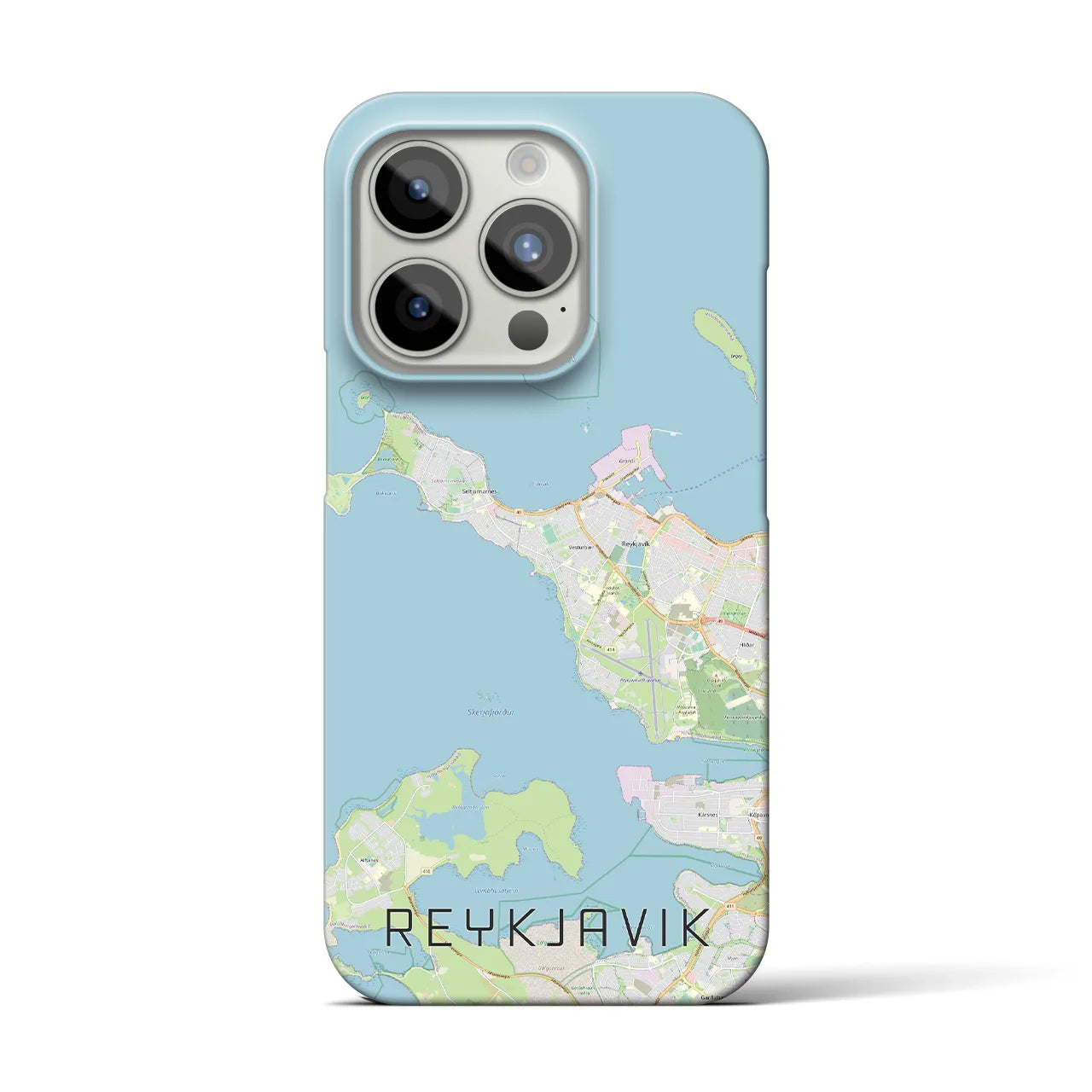 【レイキャヴィーク(アイスランド)】地図柄iPhoneケース(バックカバータイプ)