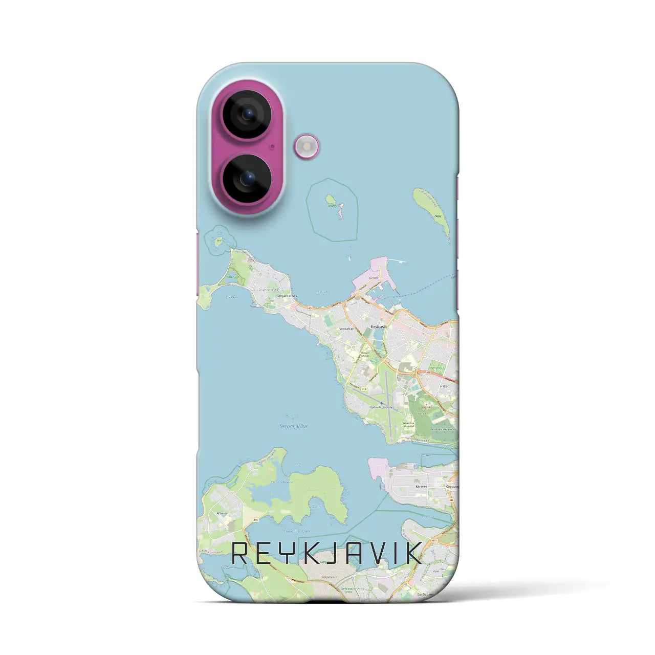 【レイキャヴィーク(アイスランド)】地図柄iPhoneケース(バックカバータイプ)