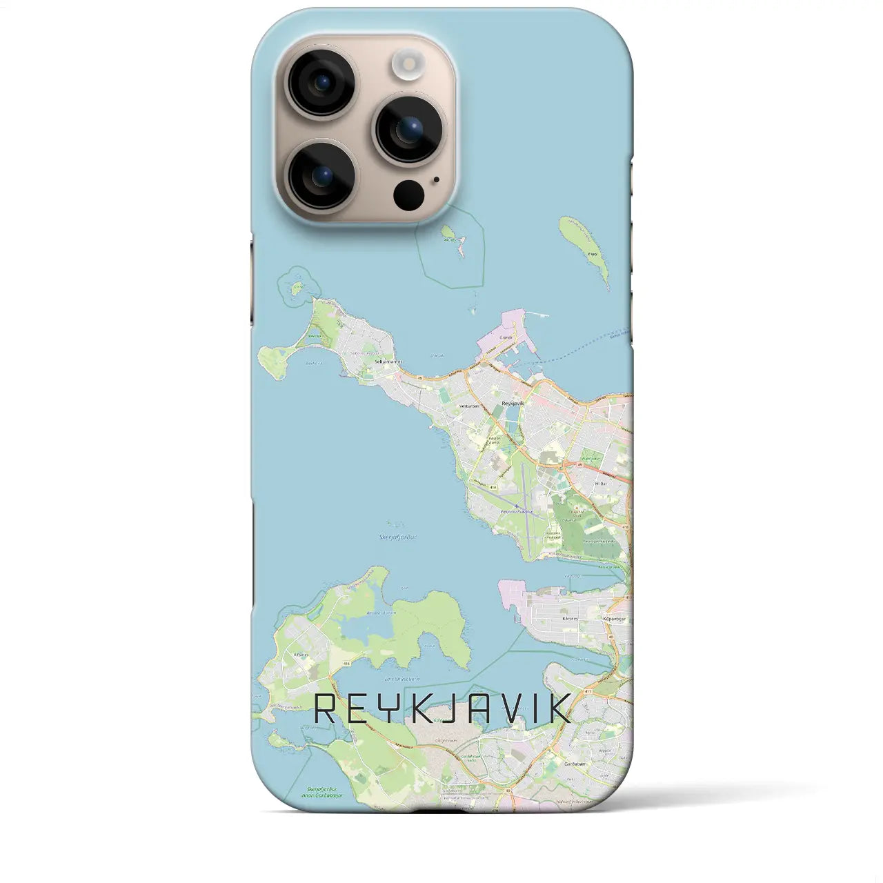 【レイキャヴィーク(アイスランド)】地図柄iPhoneケース(バックカバータイプ)