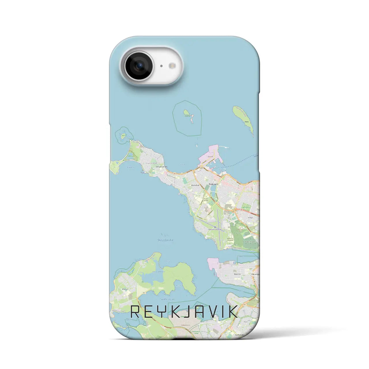 【レイキャヴィーク(アイスランド)】地図柄iPhoneケース(バックカバータイプ)