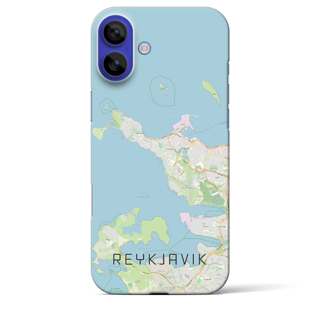 【レイキャヴィーク(アイスランド)】地図柄iPhoneケース(バックカバータイプ)