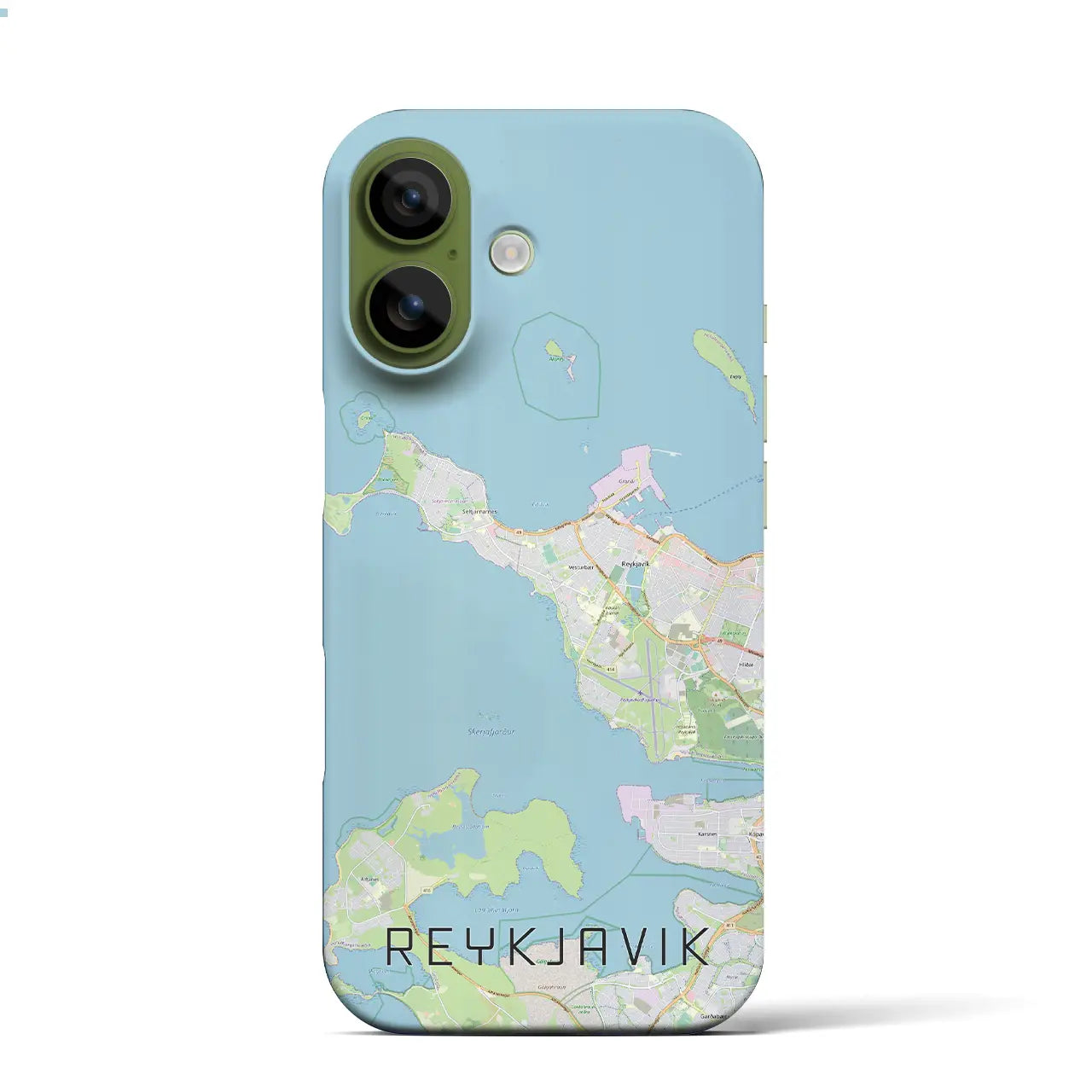 【レイキャヴィーク(アイスランド)】地図柄iPhoneケース(バックカバータイプ)