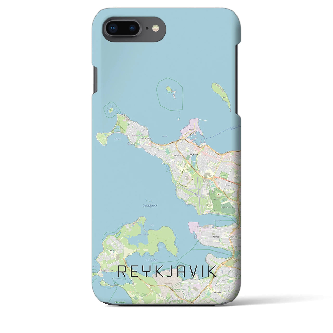 【レイキャヴィーク(アイスランド)】地図柄iPhoneケース(バックカバータイプ)