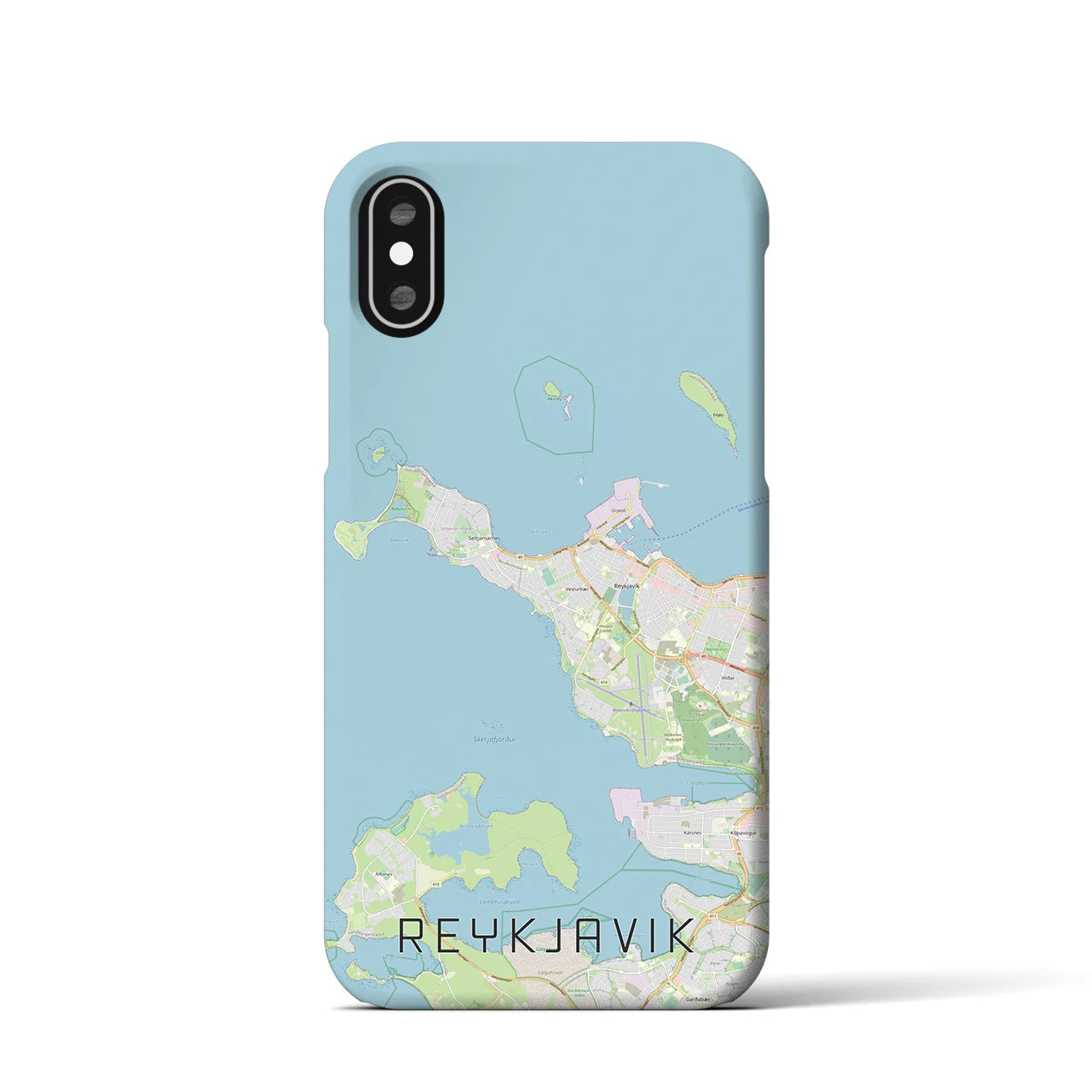 【レイキャヴィーク(アイスランド)】地図柄iPhoneケース(バックカバータイプ)