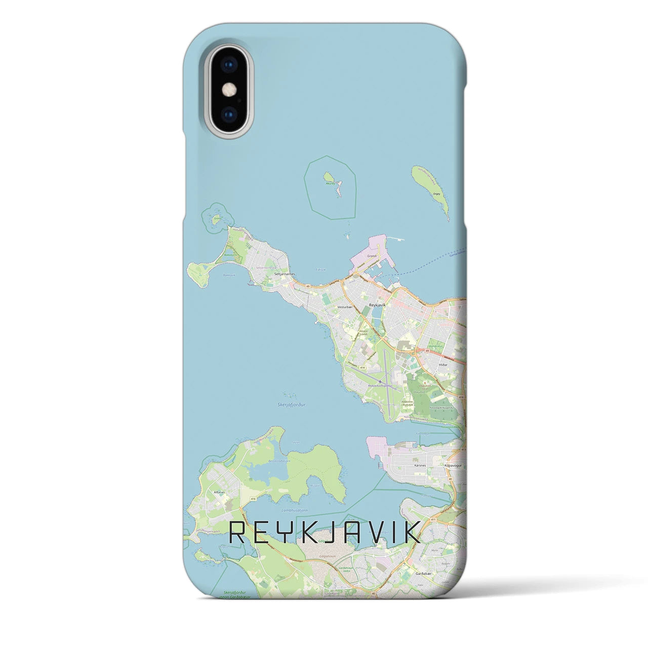 【レイキャヴィーク(アイスランド)】地図柄iPhoneケース(バックカバータイプ)