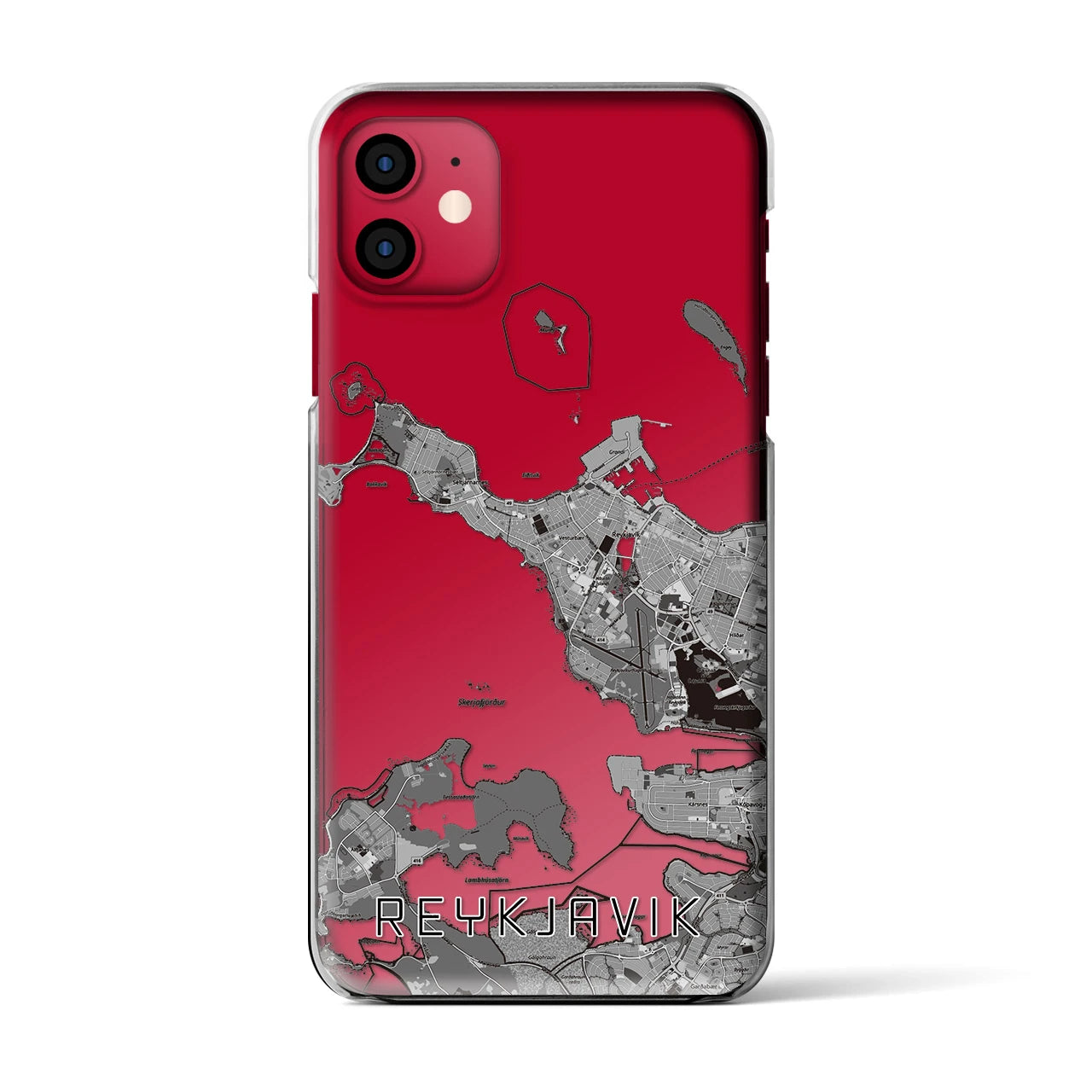 【レイキャヴィーク(アイスランド)】地図柄iPhoneケース(クリアタイプ)