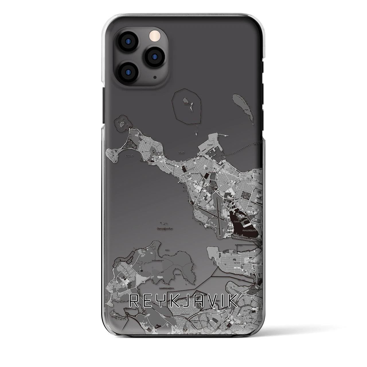 【レイキャヴィーク(アイスランド)】地図柄iPhoneケース(クリアタイプ)
