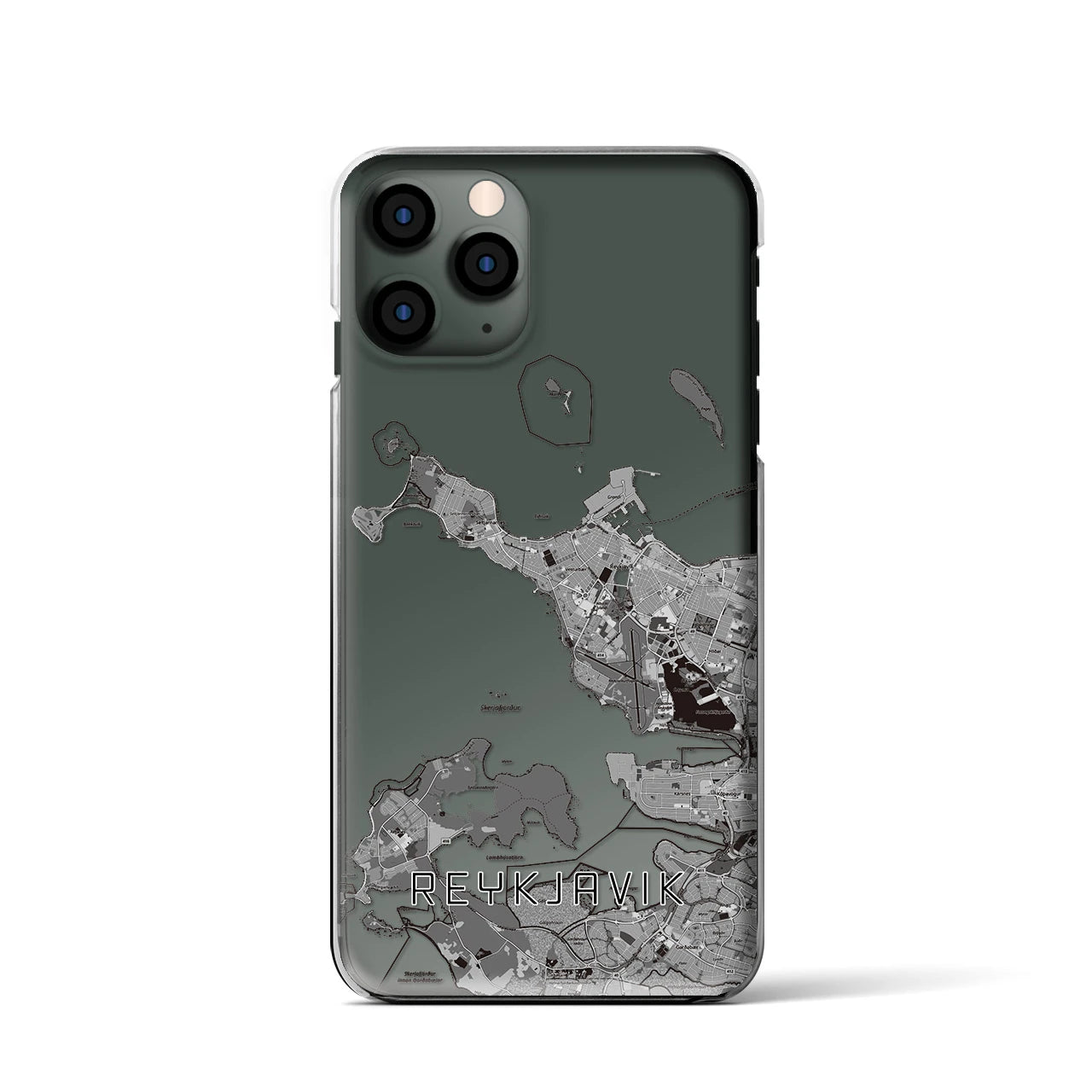 【レイキャヴィーク(アイスランド)】地図柄iPhoneケース(クリアタイプ)