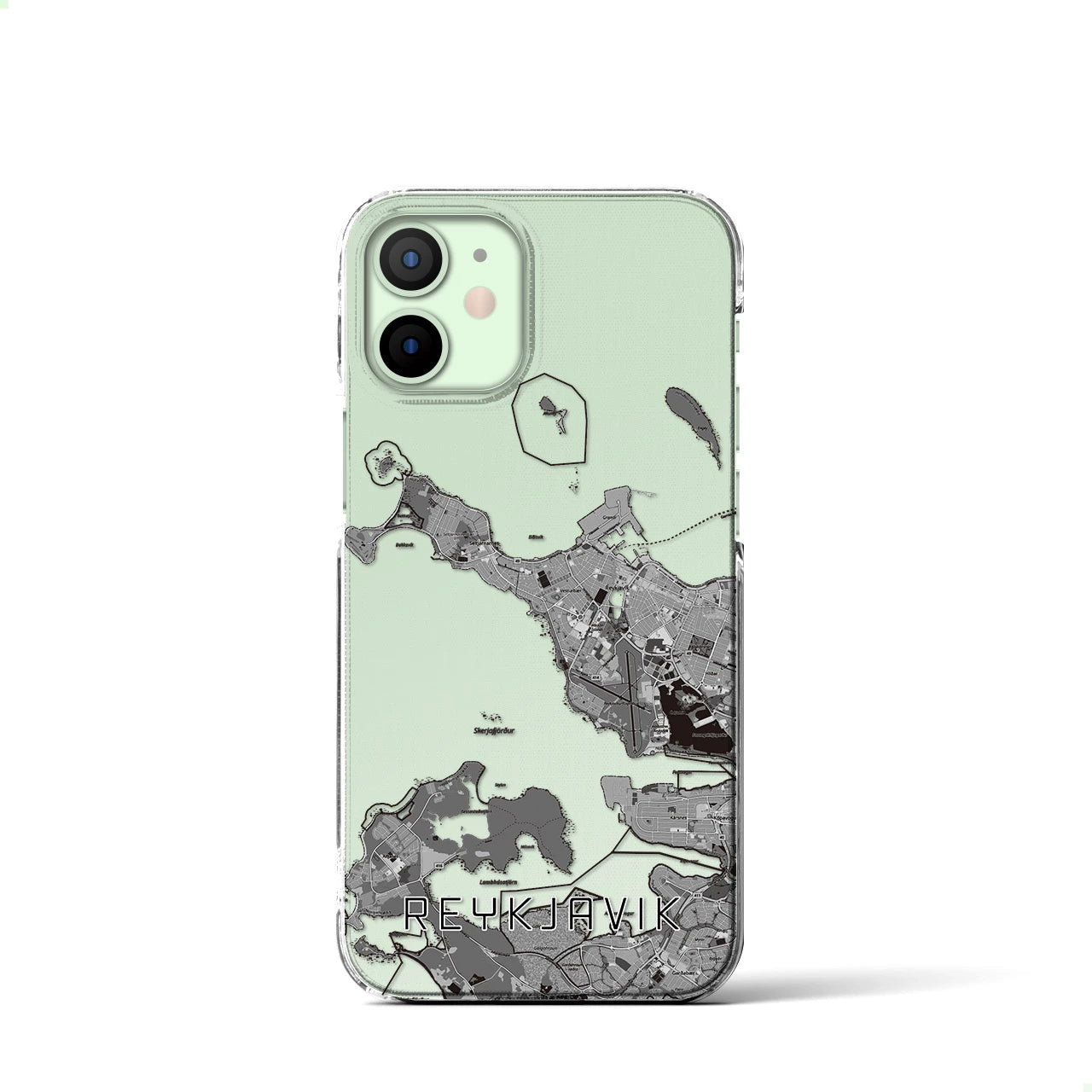 【レイキャヴィーク(アイスランド)】地図柄iPhoneケース(クリアタイプ)