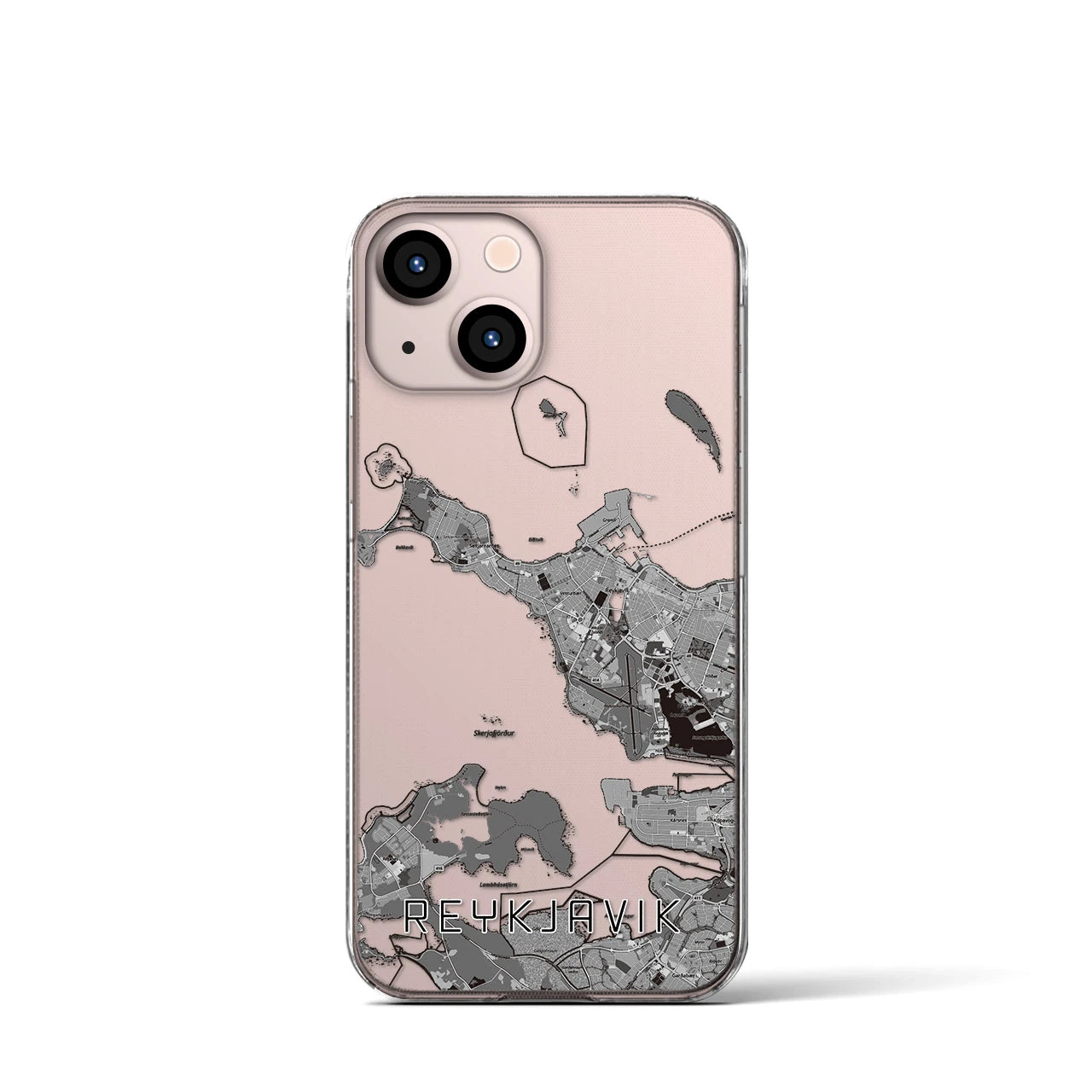 【レイキャヴィーク(アイスランド)】地図柄iPhoneケース(クリアタイプ)