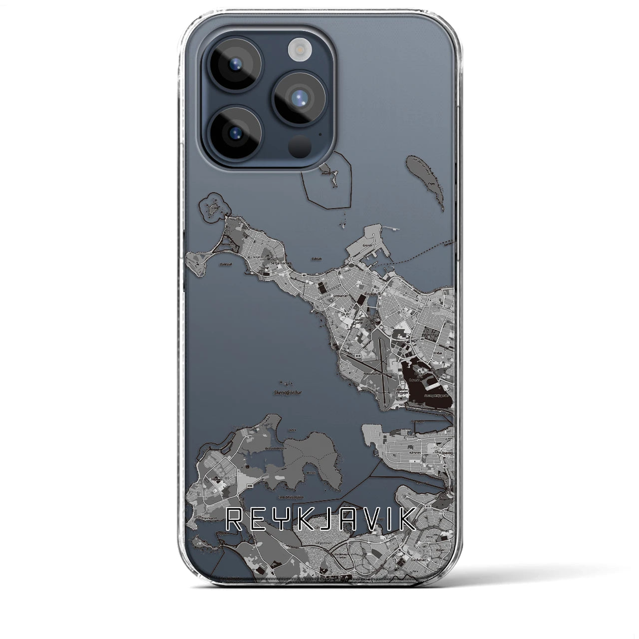 【レイキャヴィーク(アイスランド)】地図柄iPhoneケース(クリアタイプ)