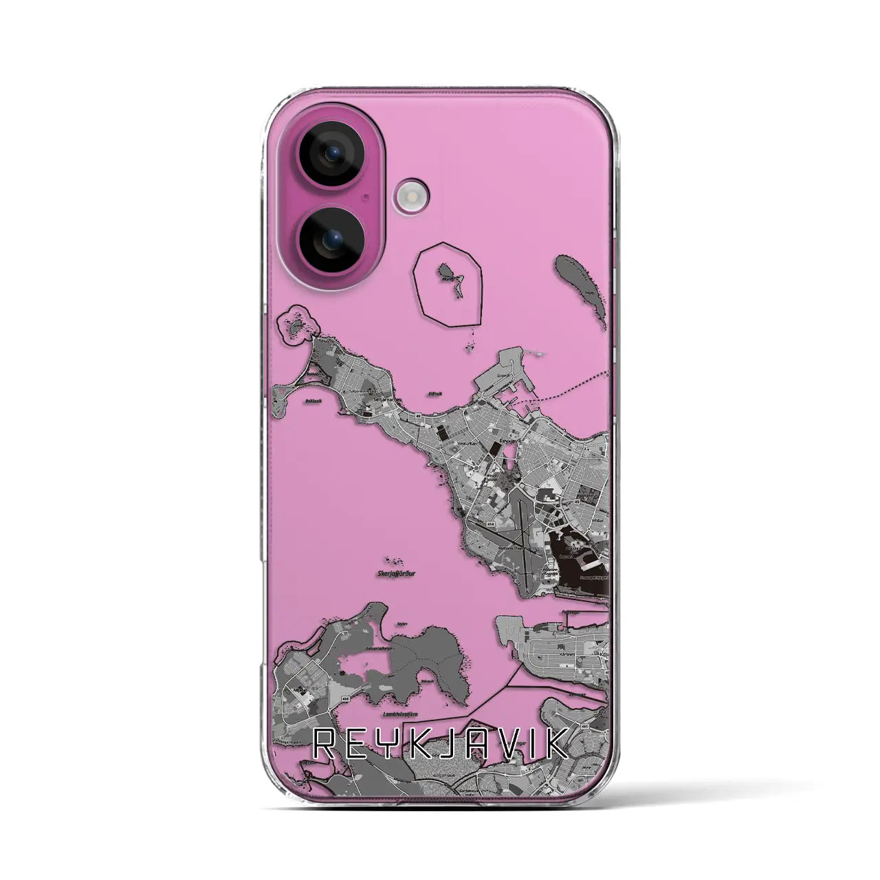 【レイキャヴィーク(アイスランド)】地図柄iPhoneケース(クリアタイプ)