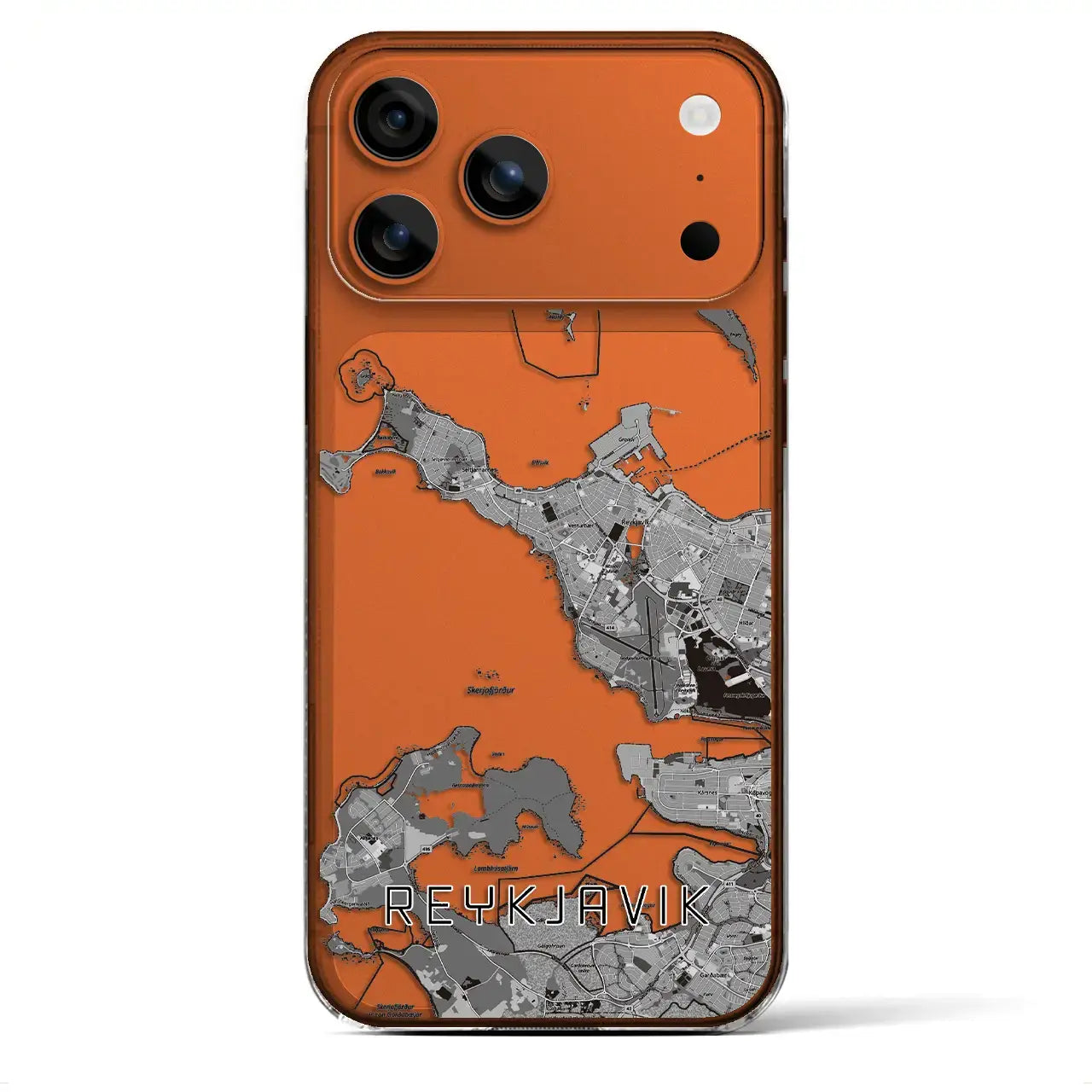 【レイキャヴィーク(アイスランド)】地図柄iPhoneケース(クリアタイプ)