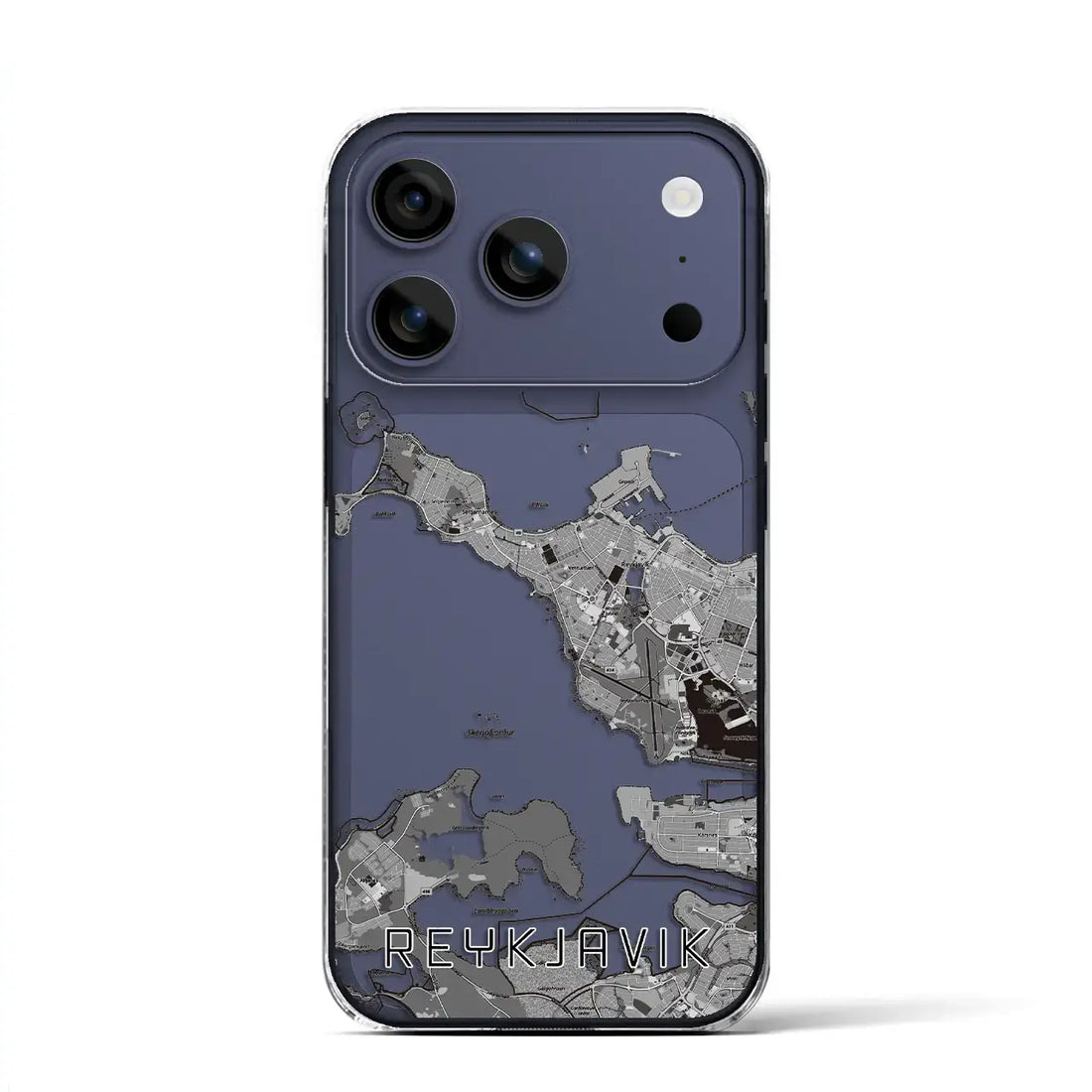 【レイキャヴィーク(アイスランド)】地図柄iPhoneケース(クリアタイプ)