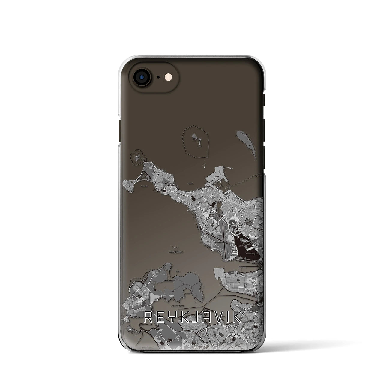 【レイキャヴィーク(アイスランド)】地図柄iPhoneケース(クリアタイプ)