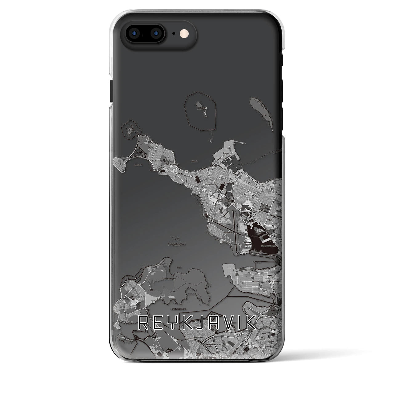 【レイキャヴィーク(アイスランド)】地図柄iPhoneケース(クリアタイプ)