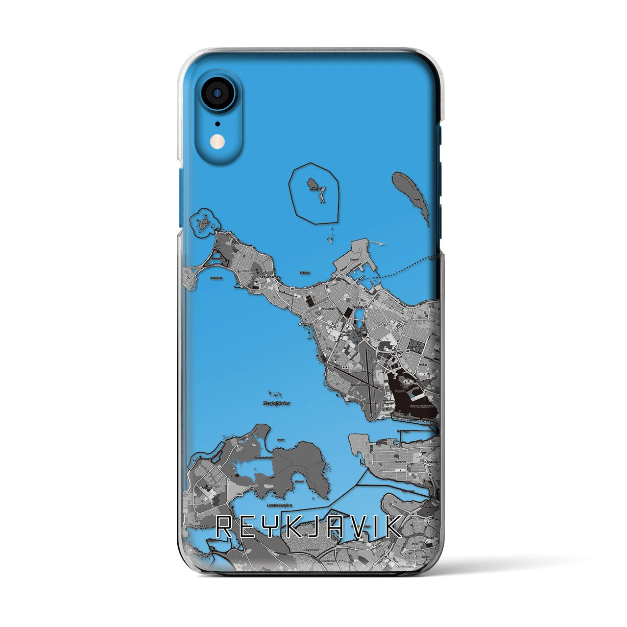 【レイキャヴィーク(アイスランド)】地図柄iPhoneケース(クリアタイプ)