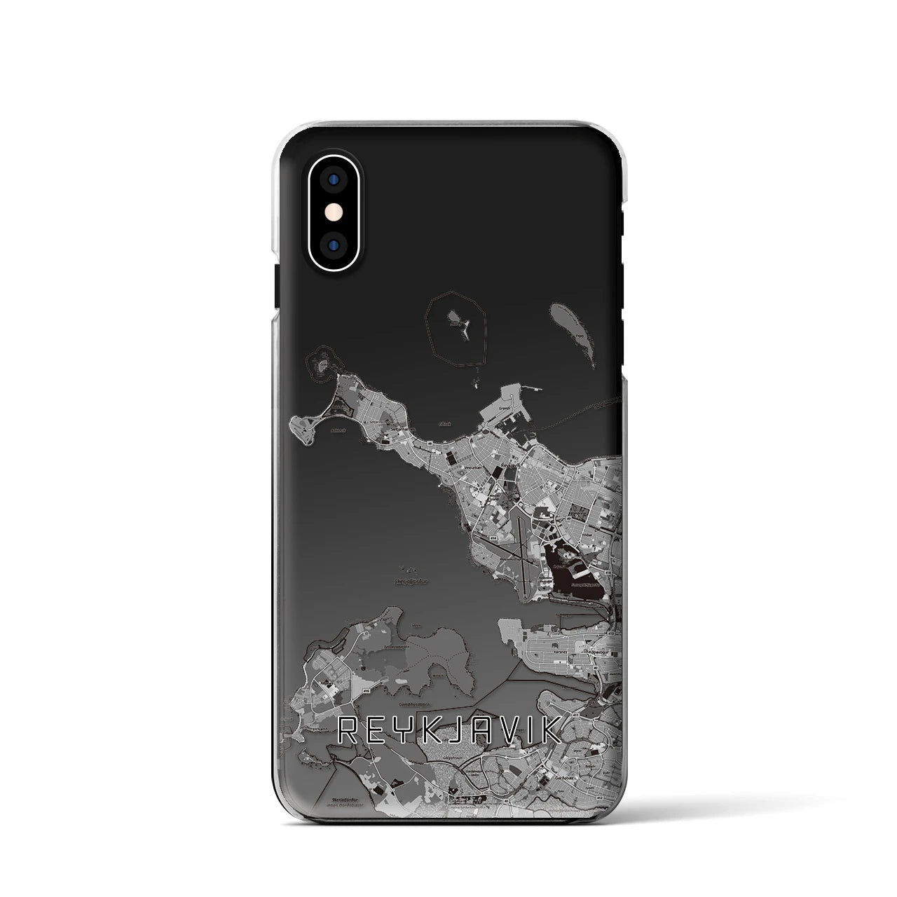 【レイキャヴィーク(アイスランド)】地図柄iPhoneケース(クリアタイプ)