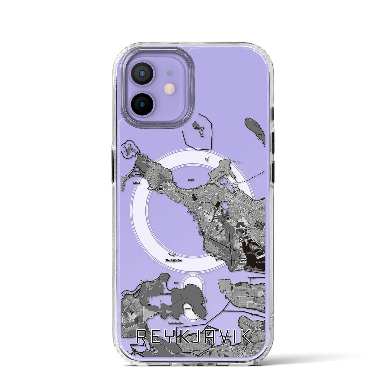 【レイキャヴィーク(アイスランド)】地図柄iPhoneケース(MagSafeタイプ)