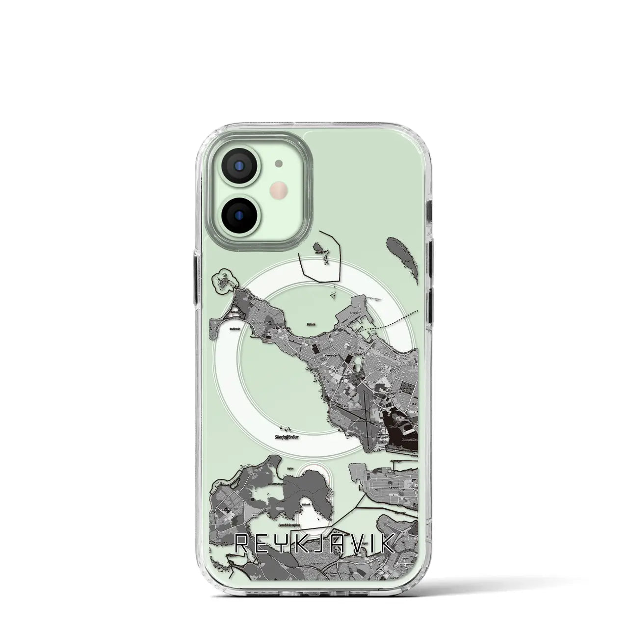 【レイキャヴィーク(アイスランド)】地図柄iPhoneケース(MagSafeタイプ)
