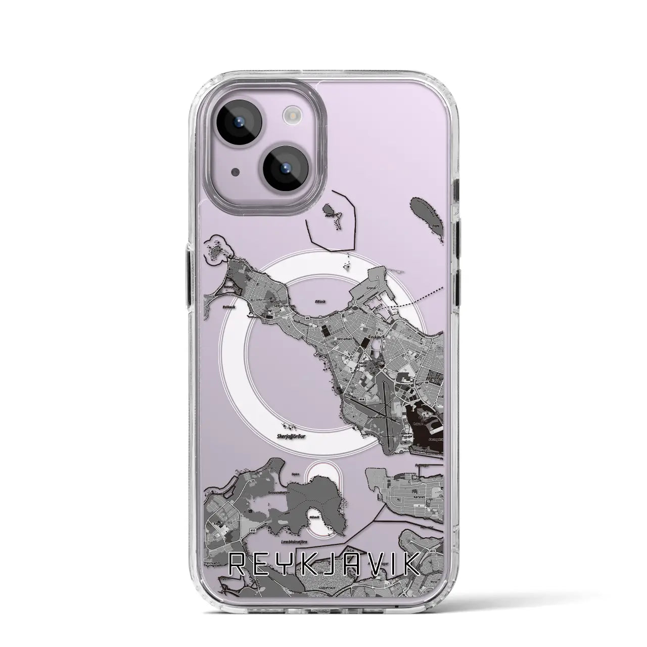 【レイキャヴィーク(アイスランド)】地図柄iPhoneケース(MagSafeタイプ)