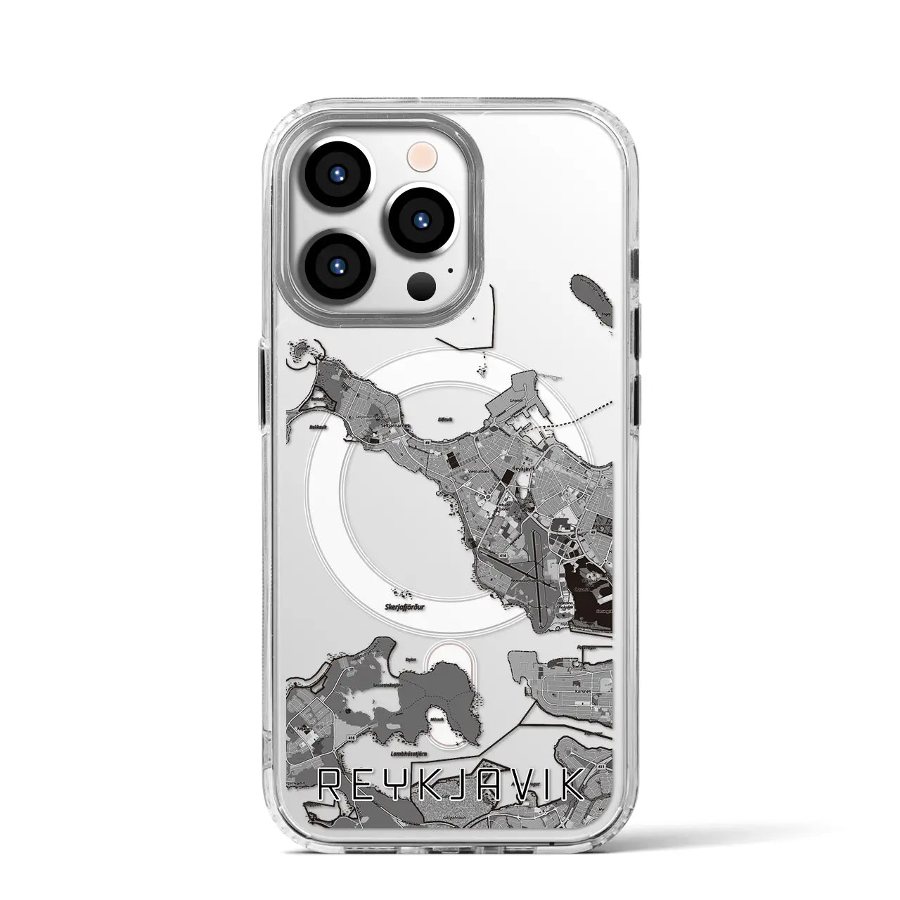 【レイキャヴィーク(アイスランド)】地図柄iPhoneケース(MagSafeタイプ)