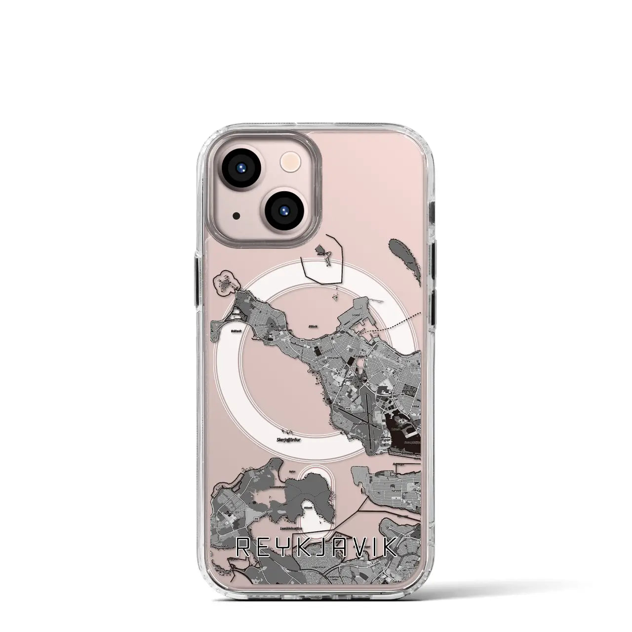 【レイキャヴィーク(アイスランド)】地図柄iPhoneケース(MagSafeタイプ)